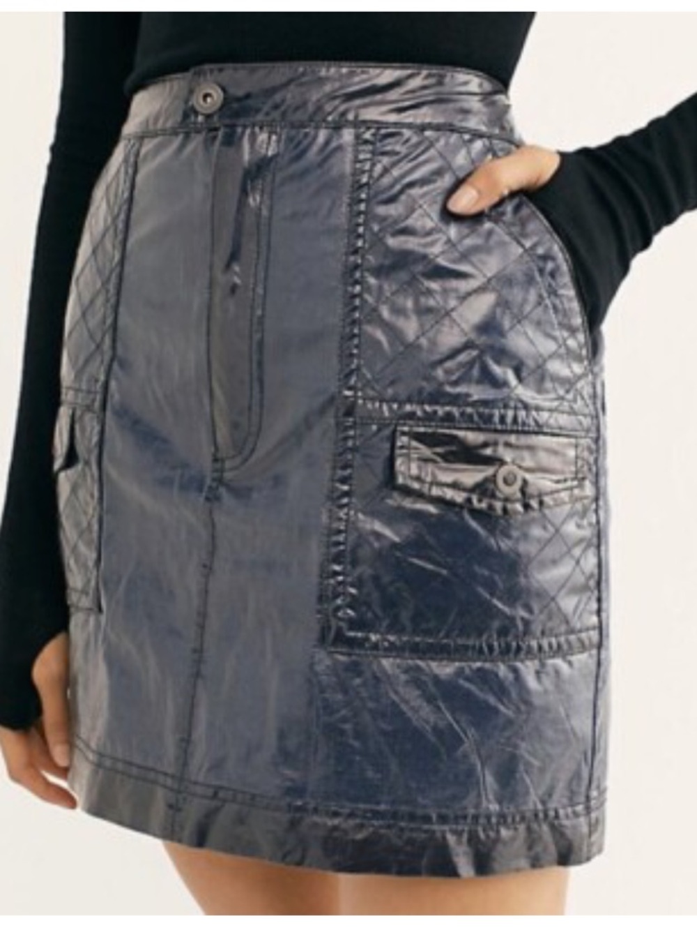 Free People Too Cool For School Quilted Mini Skirt